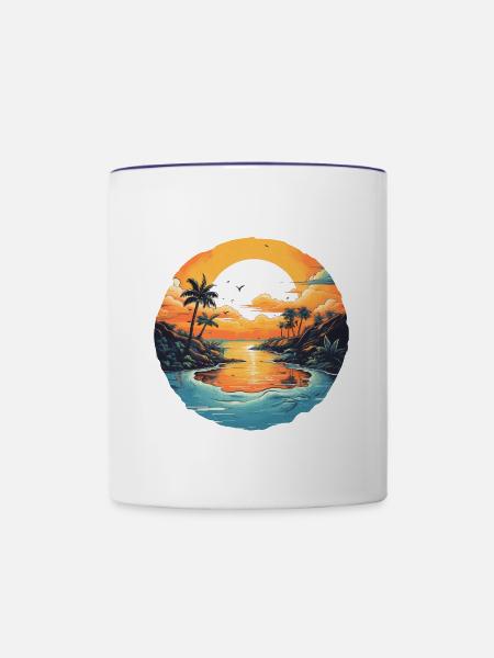 Strand - Tasse zweifarbig - Weiß/Kobaltblau