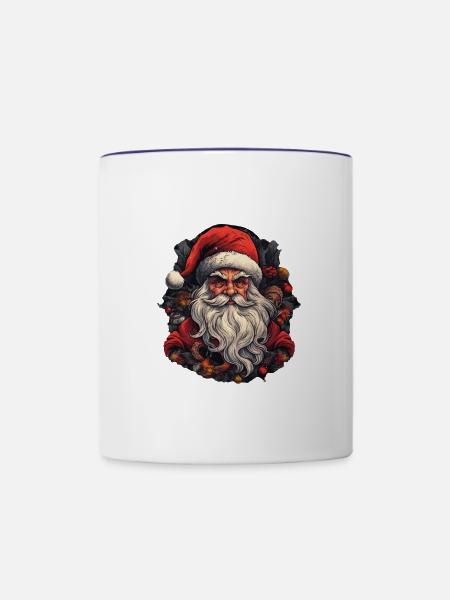 Weihnachtsmann - Tasse zweifarbig - Weiß/Kobaltblau