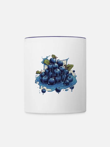 Blaubeere - Tasse zweifarbig - Weiß/Kobaltblau