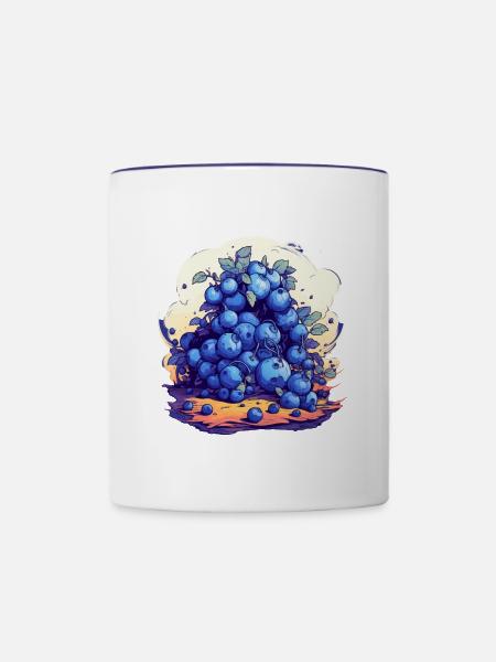 Blaubeere - Tasse zweifarbig - Weiß/Kobaltblau