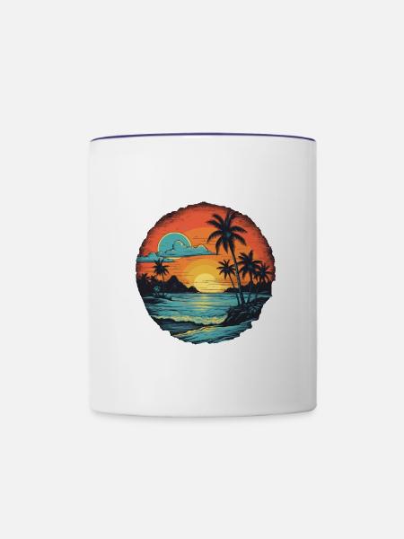 Strand - Tasse zweifarbig - Weiß/Kobaltblau