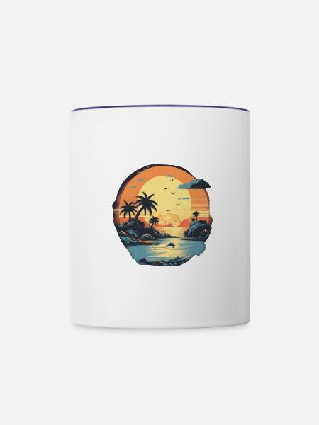 Strand - Tasse zweifarbig - Weiß/Kobaltblau