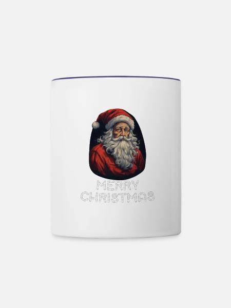 Weihnachtsmann Marry Christmas - Tasse zweifarbig - Weiß/Kobaltblau