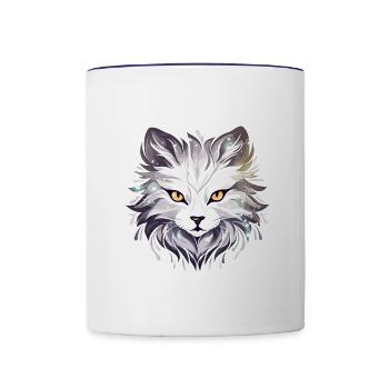 Cat - illustration - Contrasting Mug - white/cobalt blue - Front