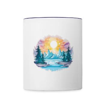 Landscape - Illustration - Contrasting Mug - white/cobalt blue - Front