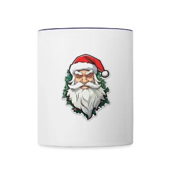 Père Noël - illustration - Mug contrasté - blanc/bleu cobalt - Devant