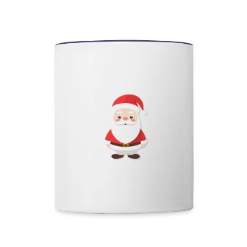 Père Noël - illustration - Mug contrasté - blanc/bleu cobalt - Devant