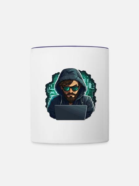 Ethical Hacker - Illustration - Tasse zweifarbig - Weiß/Kobaltblau