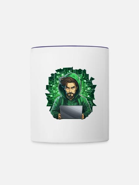 Ethical Hacker - Illustration - Tasse zweifarbig - Weiß/Kobaltblau