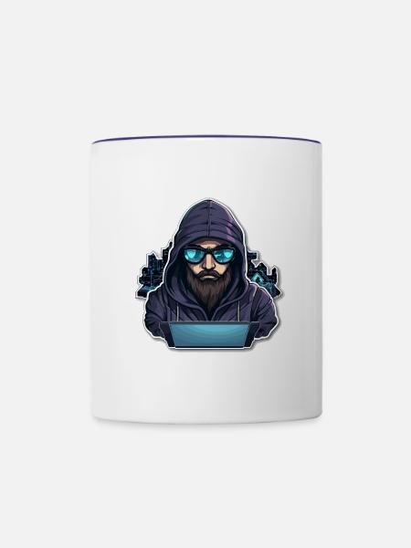 Ethical Hacker - Illustration - Tasse zweifarbig - Weiß/Kobaltblau