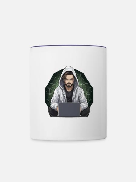 Ethical Hacker - Illustration - Tasse zweifarbig - Weiß/Kobaltblau