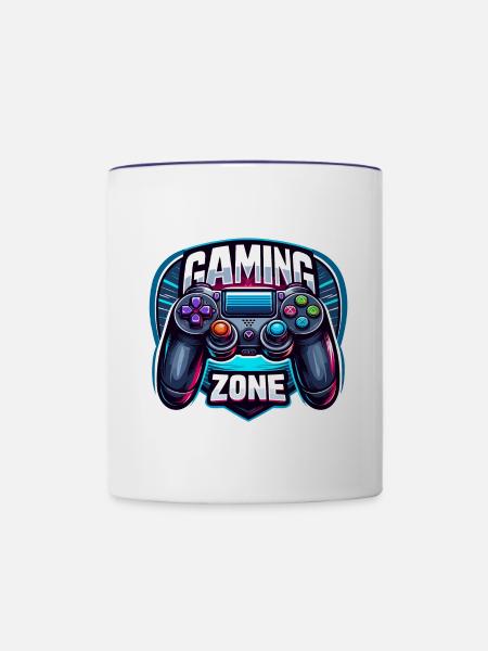 Gaming Zone - Controller Illustration - Tasse zweifarbig - Weiß/Kobaltblau