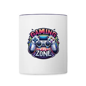 Gaming Zone - Controller Illustration - Tasse zweifarbig - Weiß/Kobaltblau - Vorne