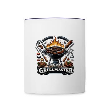 GrillMaster - Grill Illustration - Tasse zweifarbig - Weiß/Kobaltblau - Vorne