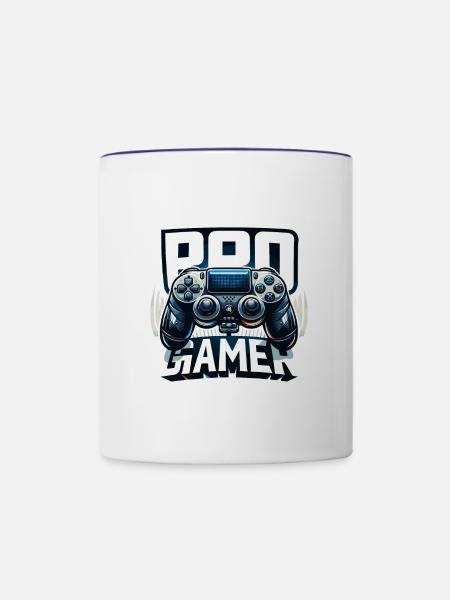 Pro Gamer - Controller Illustration - Tasse zweifarbig - Weiß/Kobaltblau