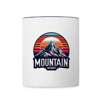 Mountain High - Berg Illustration - Contrasting Mug - white/cobalt blue - Front