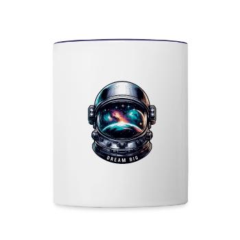 Rêver grand - Illustration d’astronaute - Mug contrasté - blanc/bleu cobalt - Devant