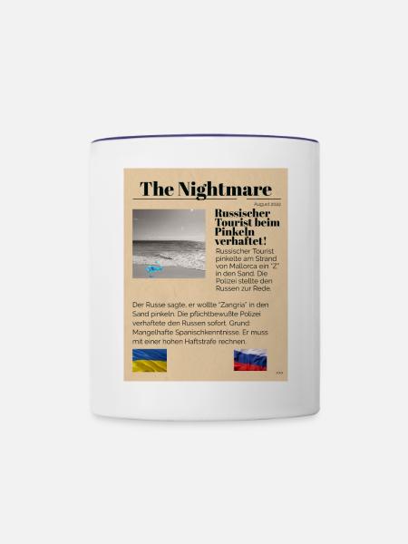 The Nightmare 2 Ironisch - Tasse zweifarbig - Weiß/Kobaltblau