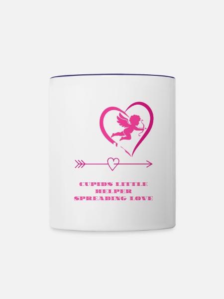 Amors Assistent Herz-Tee - Tasse zweifarbig - Weiß/Kobaltblau