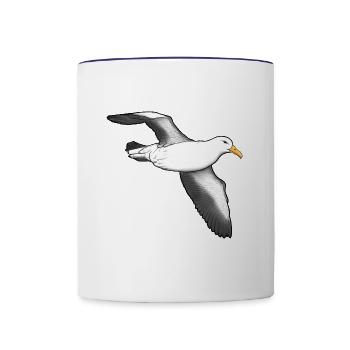 Albatross flying - Contrasting Mug - white/cobalt blue - Front
