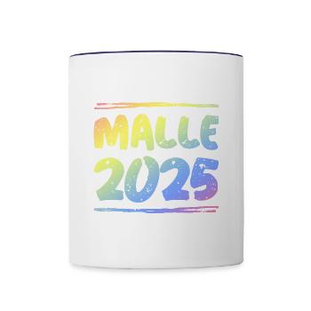 Malle 2025 Bunt - Tasse zweifarbig - Weiß/Kobaltblau - Vorne
