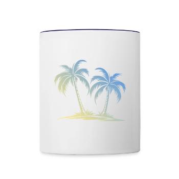 Palm Island - Contrasting Mug - white/cobalt blue - Front