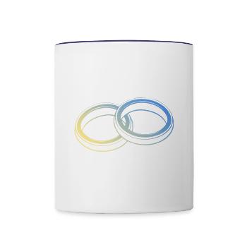 Wedding Wedding Rings - Contrasting Mug - white/cobalt blue - Front