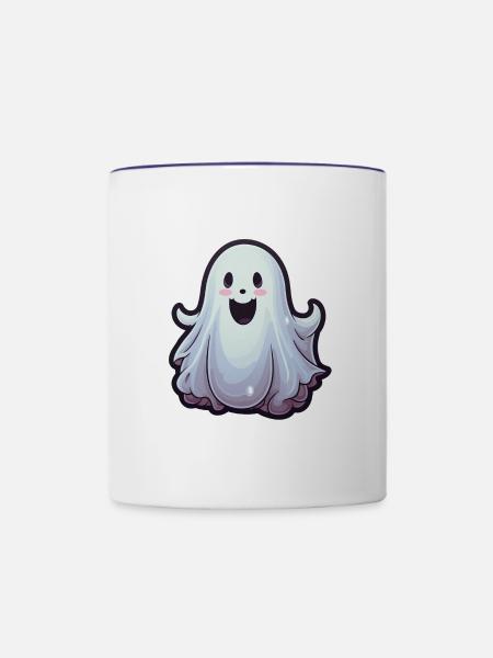 Gespenst - Tasse zweifarbig - Weiß/Kobaltblau