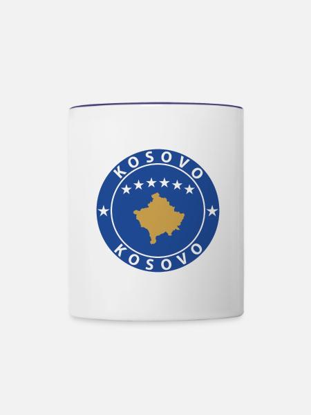 Kosovo - Tasse zweifarbig - Weiß/Kobaltblau