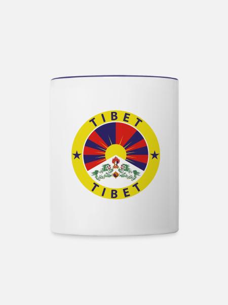 Tibet - Tasse zweifarbig - Weiß/Kobaltblau