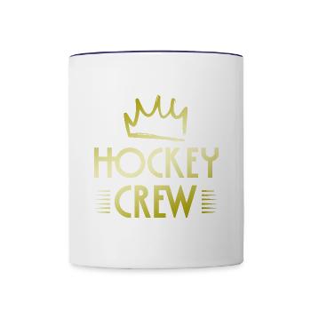 Équipe de hockey - Mug contrasté - blanc/bleu cobalt - Devant