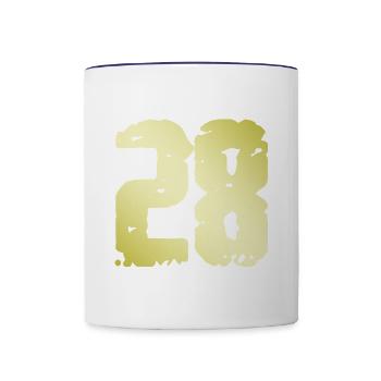 28 Nombre Vintage - Mug contrasté - blanc/bleu cobalt - Devant