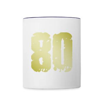 80 Number Vintage - Contrasting Mug - white/cobalt blue - Front