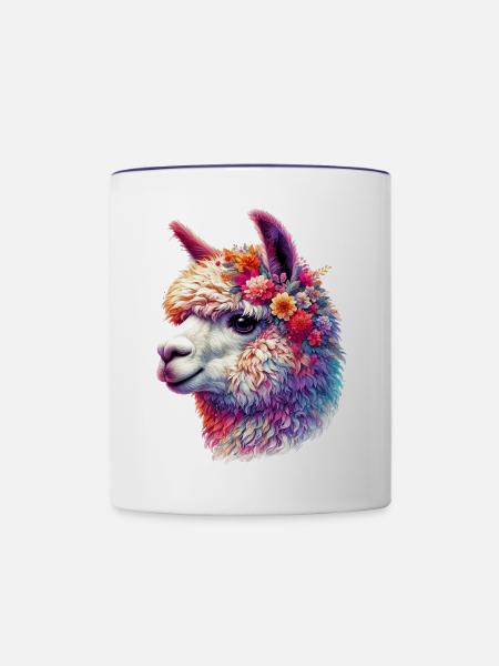 Alpaka - Tasse zweifarbig - Weiß/Kobaltblau