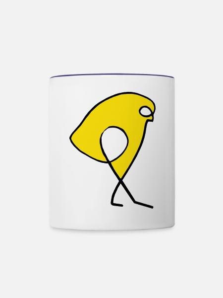 Spatz - Tasse zweifarbig - Weiß/Kobaltblau