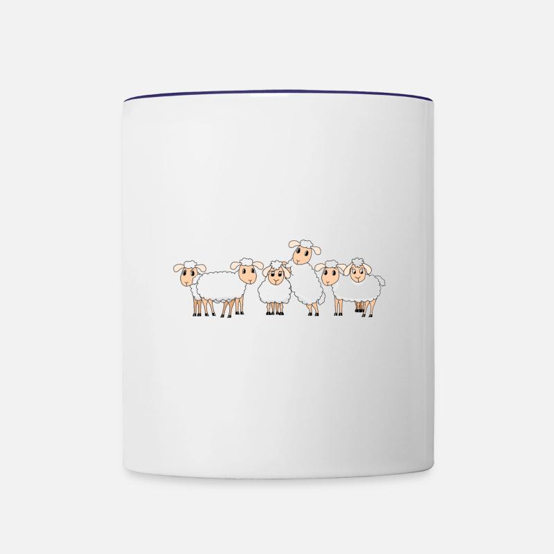 Schäfchen - Tasse zweifarbig - Weiß/Kobaltblau