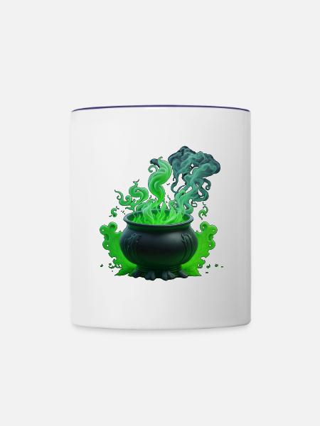 Hexenkessel Halloween - Tasse zweifarbig - Weiß/Kobaltblau