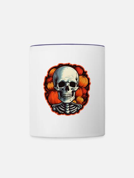 Halloween - Tasse zweifarbig - Weiß/Kobaltblau