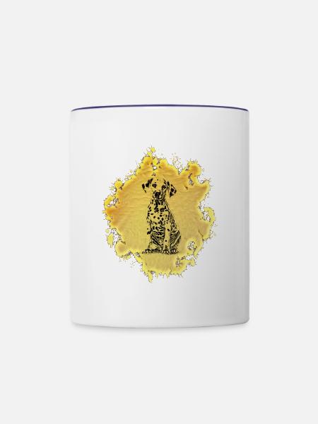 Dalmatiner - Tasse zweifarbig - Weiß/Kobaltblau