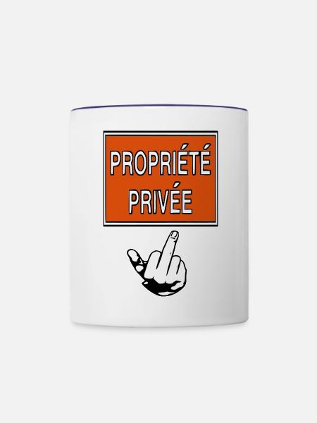 Privateigentum - Tasse zweifarbig - Weiß/Kobaltblau