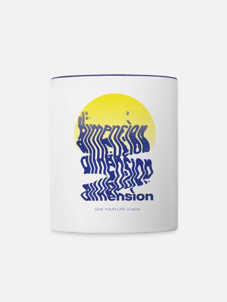 New Dimension - Tasse zweifarbig - Weiß/Kobaltblau