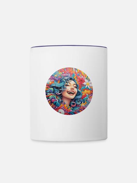 Mutter Natur - Tasse zweifarbig - Weiß/Kobaltblau