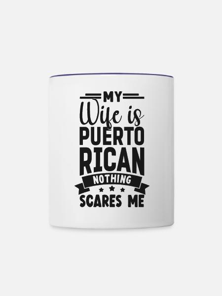 Puerto Rico - Tasse zweifarbig - Weiß/Kobaltblau