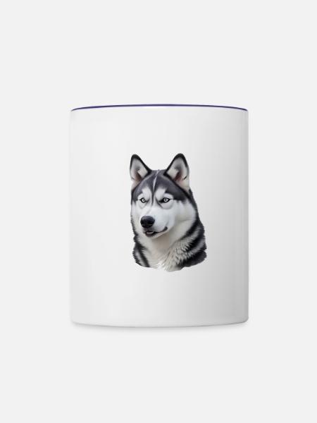 Husky - Tasse zweifarbig - Weiß/Kobaltblau