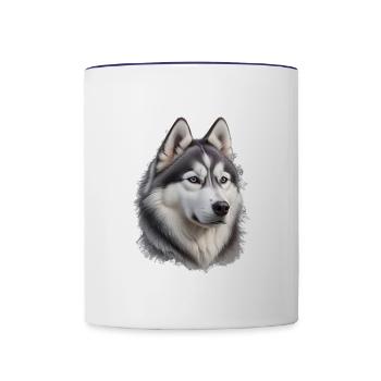 Husky - Tasse zweifarbig - Weiß/Kobaltblau - Vorne