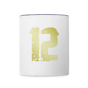 12 Nombre Vintage - Mug contrasté - blanc/bleu cobalt - Devant