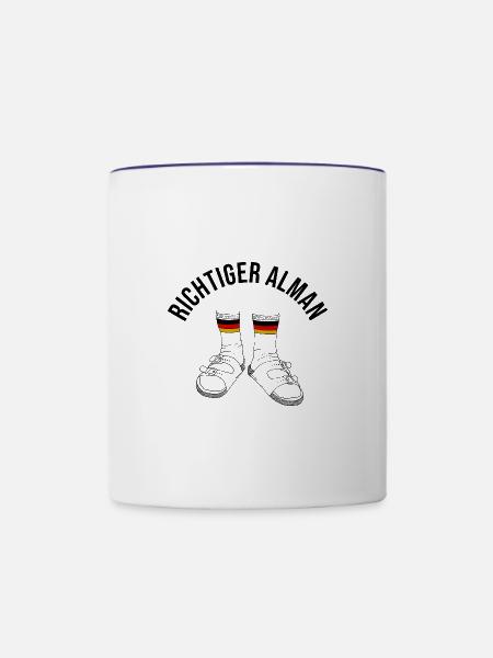 Richtiger Alman - Tasse zweifarbig - Weiß/Kobaltblau