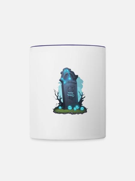 Halloween Grabstein - Tasse zweifarbig - Weiß/Kobaltblau