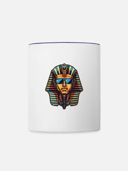 Pharao Totenkopf Cool - Tasse zweifarbig - Weiß/Kobaltblau
