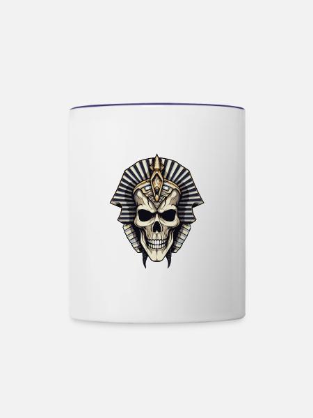 Pharao Totenkopf - Tasse zweifarbig - Weiß/Kobaltblau